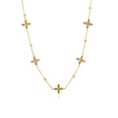 18KG dainty necklace diamond heart flower moon star stainless steel necklace