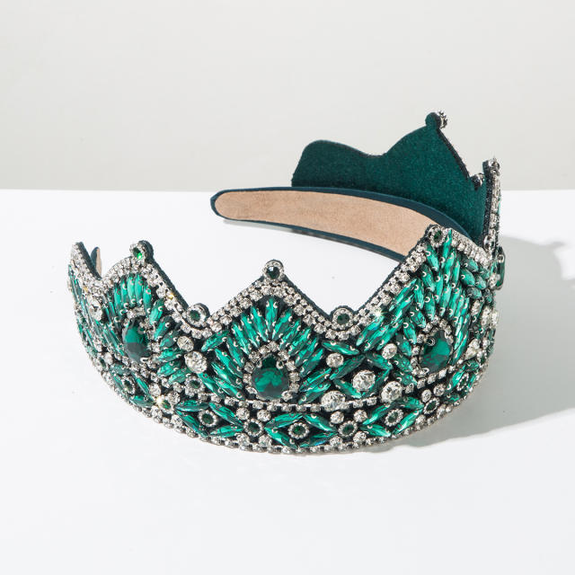 Vintage Baroque-Style Headband with Rhinestone-Encrusted Crown