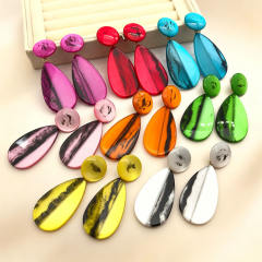 Candy-Colored Water Drop Acrylic Earrings for Women Fashionable Stainless Steel Earrings