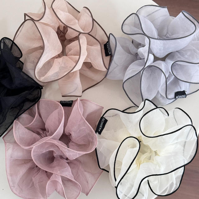 Black organza large hair ties scrunchies