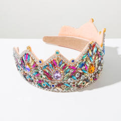 Vintage Baroque-Style Headband with Rhinestone-Encrusted Crown