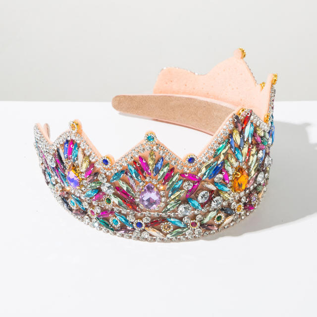 Vintage Baroque-Style Headband with Rhinestone-Encrusted Crown