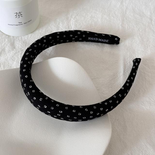 Korean-Style Simple Polka Dot Scrunchie Elegant Pleated Fabric Hair Tie new Ponytail Hairband