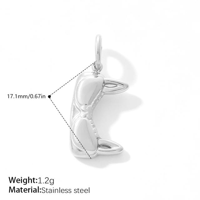 Sweet Girly Style Crown Heart Skirt Multi-Shaped Pendant Stainless Steel 18K Gold-Plated DIY Accessories