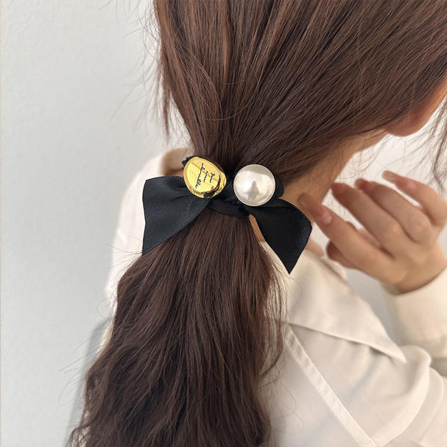 Simple elegant Pearl rubber band hair rope hair ties for women