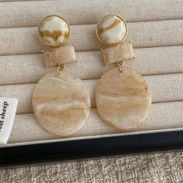 Resin Candy Color Geometric Round Earrings Personalized acrylic round earrings