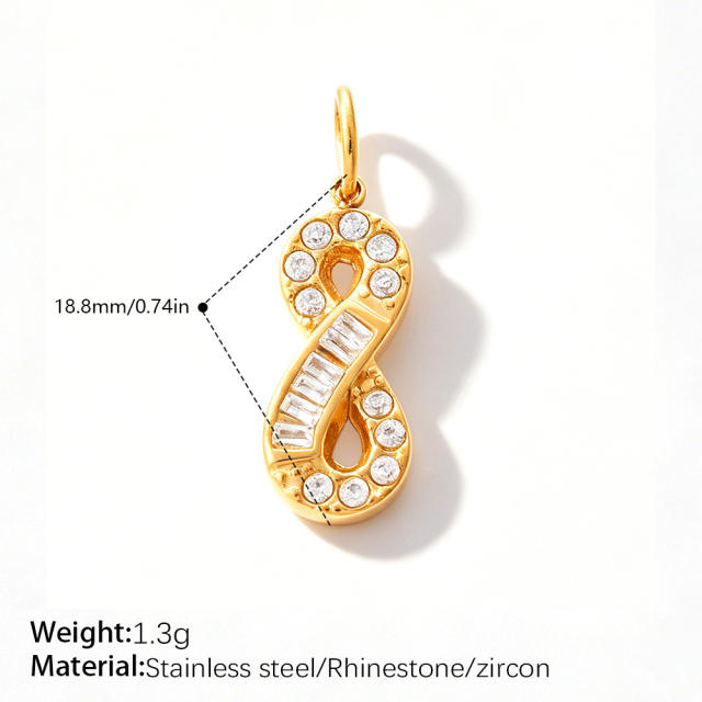 Sweet Girly Style Crown Heart Skirt Multi-Shaped Pendant Stainless Steel 18K Gold-Plated DIY Accessories