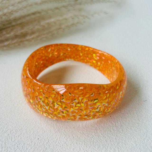 Irregular Dopamine Resin Sequin Women's Bracelet Multi-Color Women's Wristband Jewelry