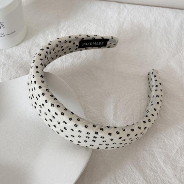 Korean-Style Simple Polka Dot Scrunchie Elegant Pleated Fabric Hair Tie new Ponytail Hairband