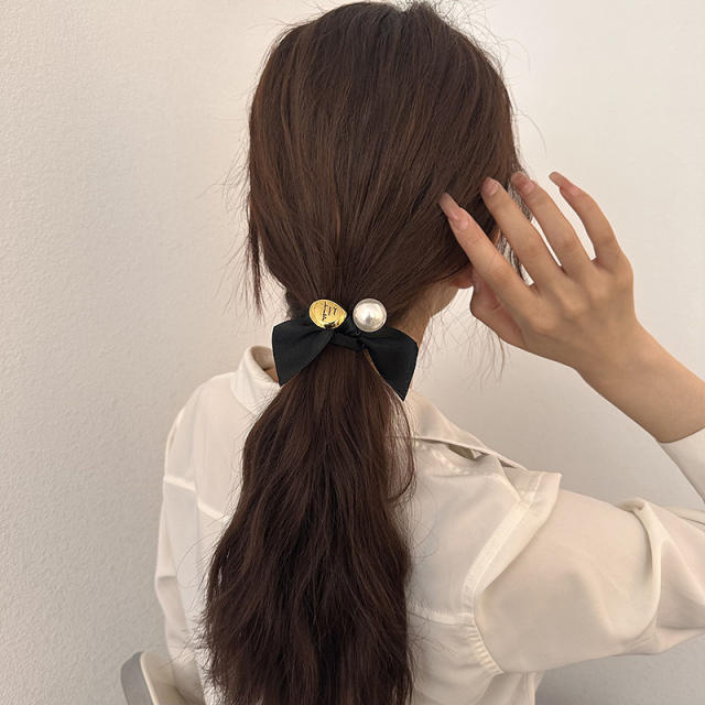 Simple elegant Pearl rubber band hair rope hair ties for women