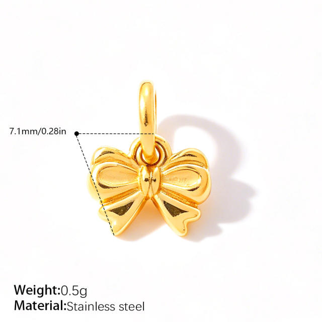 Sweet Girly Style Crown Heart Skirt Multi-Shaped Pendant Stainless Steel 18K Gold-Plated DIY Accessories