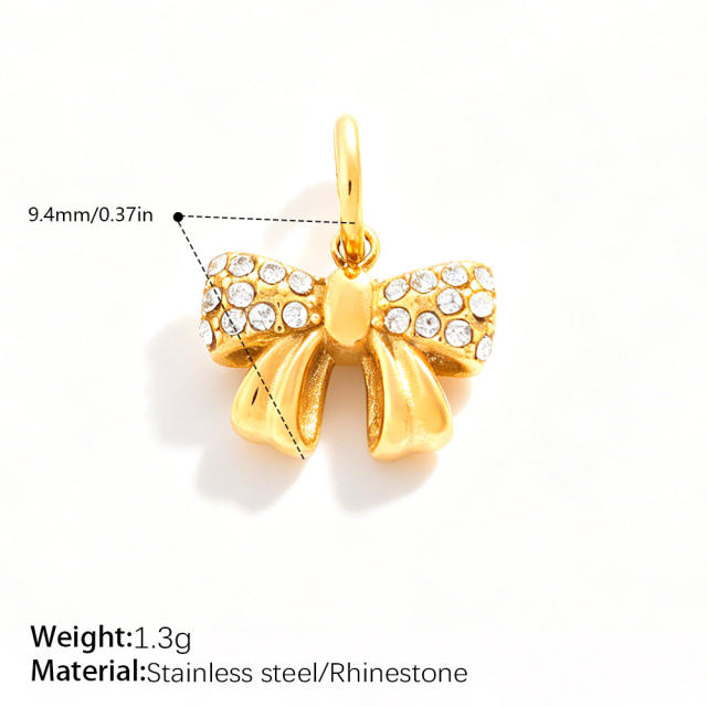 Sweet Girly Style Crown Heart Skirt Multi-Shaped Pendant Stainless Steel 18K Gold-Plated DIY Accessories