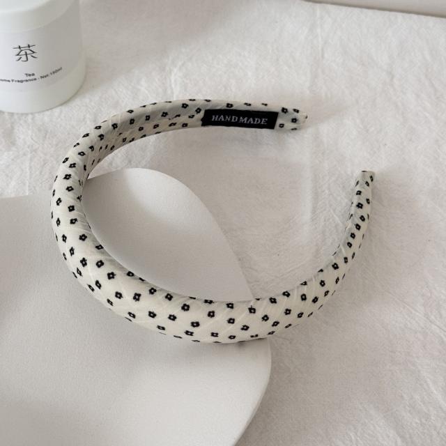 Korean-Style Simple Polka Dot Scrunchie Elegant Pleated Fabric Hair Tie new Ponytail Hairband