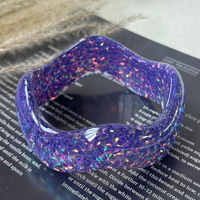 Colorful Irregular Sequin Resin Dopamine Women's Bracelet Acrylic Women's Wristband Jewelry