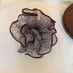 Korean fashion dark color two layer scrunchies big size hair ties