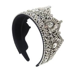Vintage Baroque-Style Headband with Rhinestone-Encrusted Crown