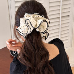 Korean style wave dot multi-layer large scrunchies