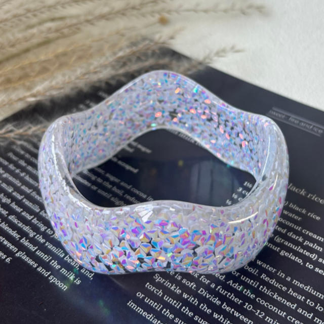 Colorful Irregular Sequin Resin Dopamine Women's Bracelet Acrylic Women's Wristband Jewelry