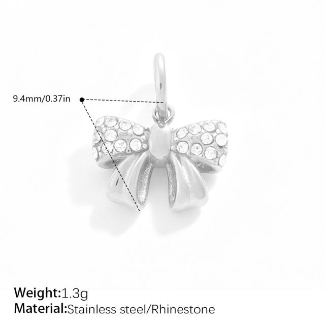Sweet Girly Style Crown Heart Skirt Multi-Shaped Pendant Stainless Steel 18K Gold-Plated DIY Accessories