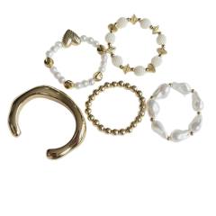 5pcs set imitation pearl acrylic bracelet set