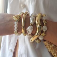 5pcs set imitation pearl acrylic bracelet set