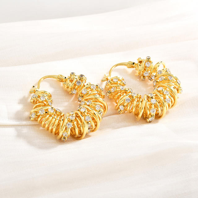 Personalized Irregular Lines Wrapped Around Earrings real gold plated earrings