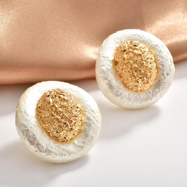 Vintage Grain Pearl Earrings Elegant  gold plated copper earrings