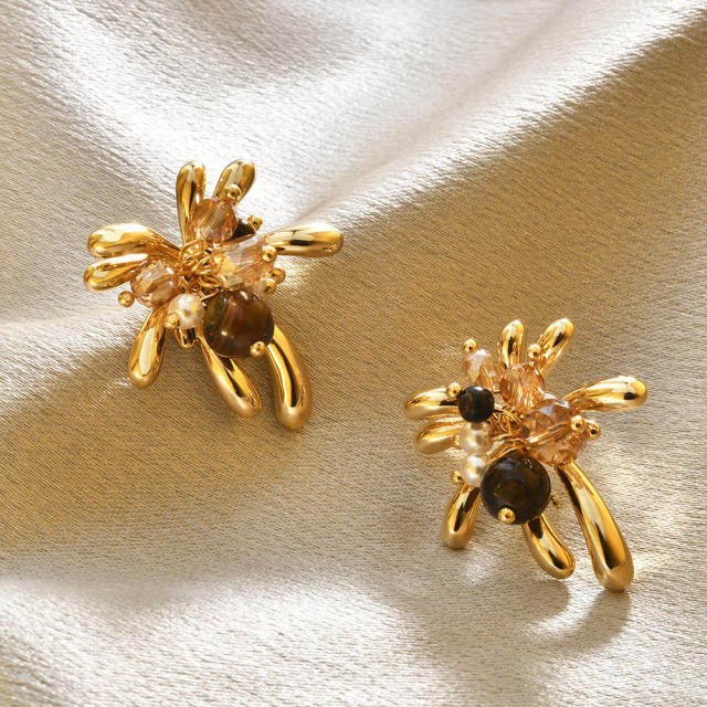 Maillard Retro Golden Fireworks Earrings gold plated copper earrings