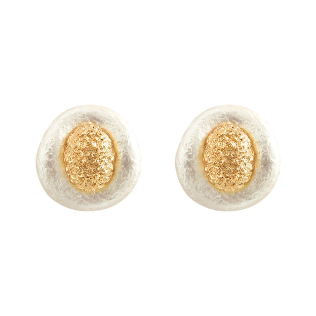 Vintage Grain Pearl Earrings Elegant  gold plated copper earrings