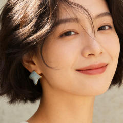 Minimalist Design Pleated Square Micro-Encrusted Full turquoise Earrings