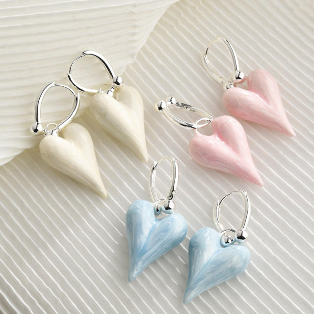 Spring Summer Super Immortal Ear Buckle Sweet heart earrings