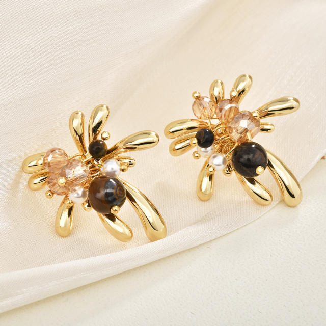 Maillard Retro Golden Fireworks Earrings gold plated copper earrings