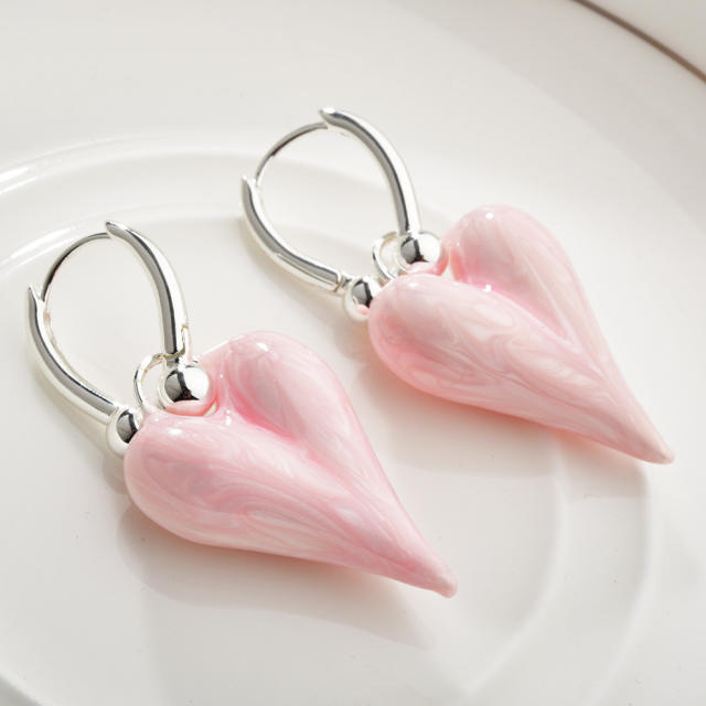 Spring Summer Super Immortal Ear Buckle Sweet heart earrings