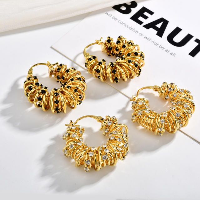 Personalized Irregular Lines Wrapped Around Earrings real gold plated earrings