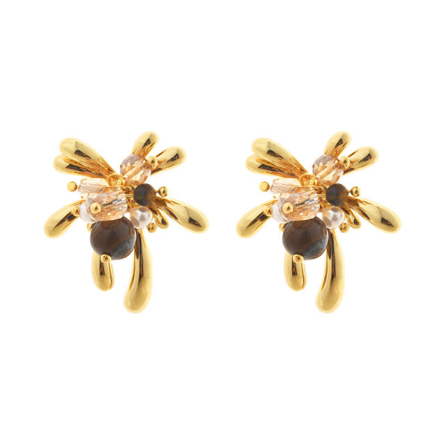 Maillard Retro Golden Fireworks Earrings gold plated copper earrings
