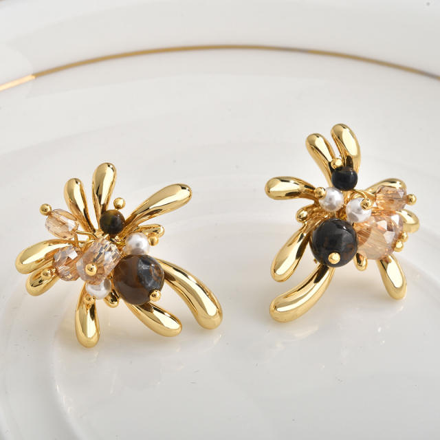 Maillard Retro Golden Fireworks Earrings gold plated copper earrings