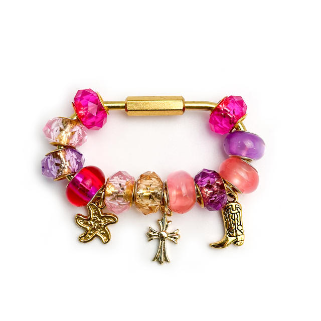 Cartoon Beaded Bag Charms Pandora Style DIY Beaded Pendants Animal Keychain Wholesale