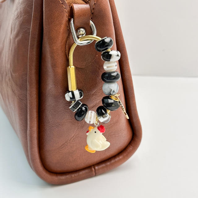 Cartoon Beaded Bag Charms Pandora Style DIY Beaded Pendants Animal Keychain Wholesale