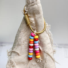Korean fashion candy color bead handmade bag charms keychain accessory