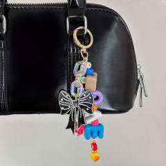 Y2K color matching LOVE letter bead bag charms diy accessory keychain