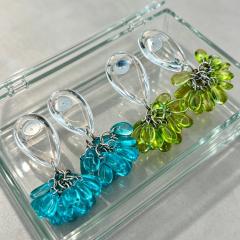 Fresh Forest-Inspired Transparent Green Grape Glass Earrings
