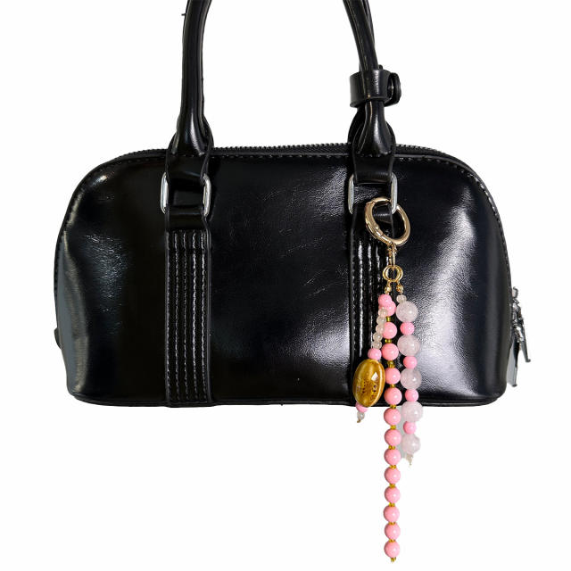 Handmade Colorful Beaded Tassel Pendants Agate Stone Bag Charms