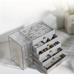 Acrylic Transparent Earring Box with 5 Drawers Hanging Jewelry Stand Necklace Earrings Ring Bracelet Display Box