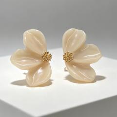 Exaggerated Oversized Colorful Resin Flower Earrings