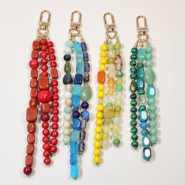 High-End Agate Raw Stone Bag Pendant Bag charms accessory