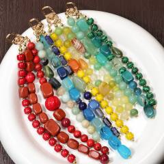 High-End Agate Raw Stone Bag Pendant Bag charms accessory
