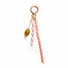 Handmade Colorful Beaded Tassel Pendants Agate Stone Bag Charms