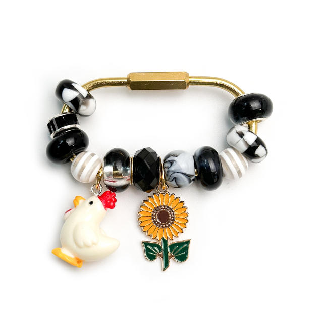Cartoon Beaded Bag Charms Pandora Style DIY Beaded Pendants Animal Keychain Wholesale