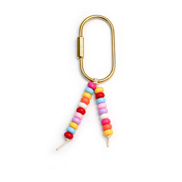 Korean fashion candy color bead handmade bag charms keychain accessory