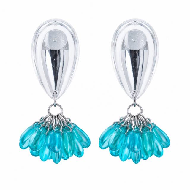 Fresh Forest-Inspired Transparent Green Grape Glass Earrings